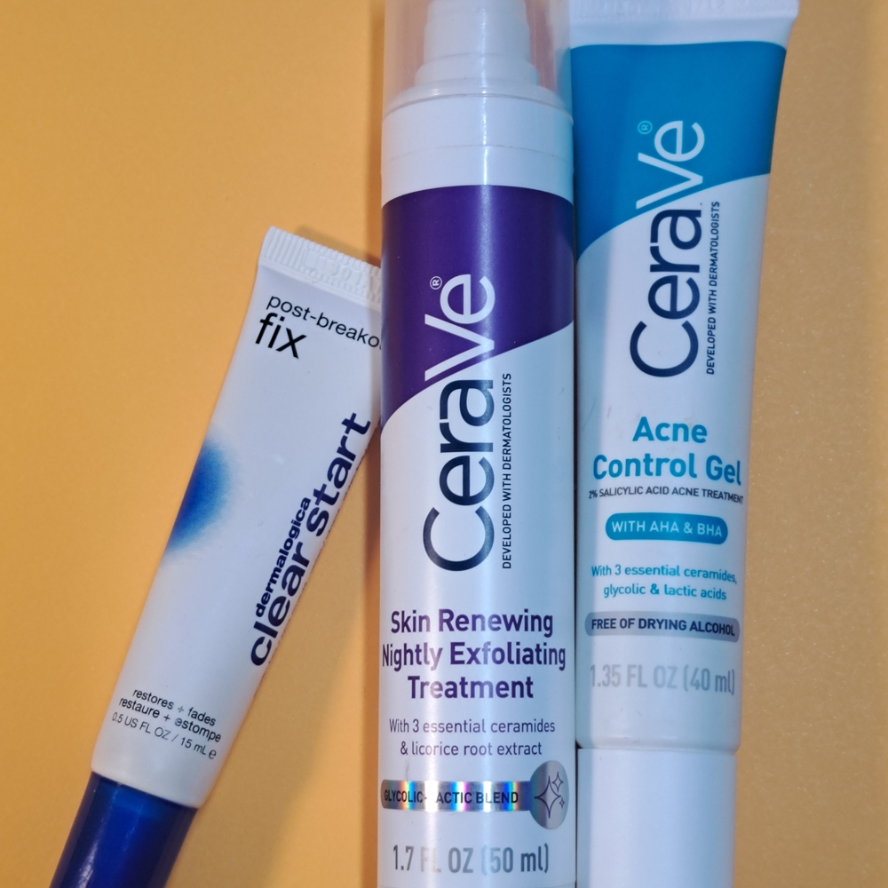 Cerave & Dermalogica TRIO - Skin Renewing Nightly Exfoliating Treatment - Purple